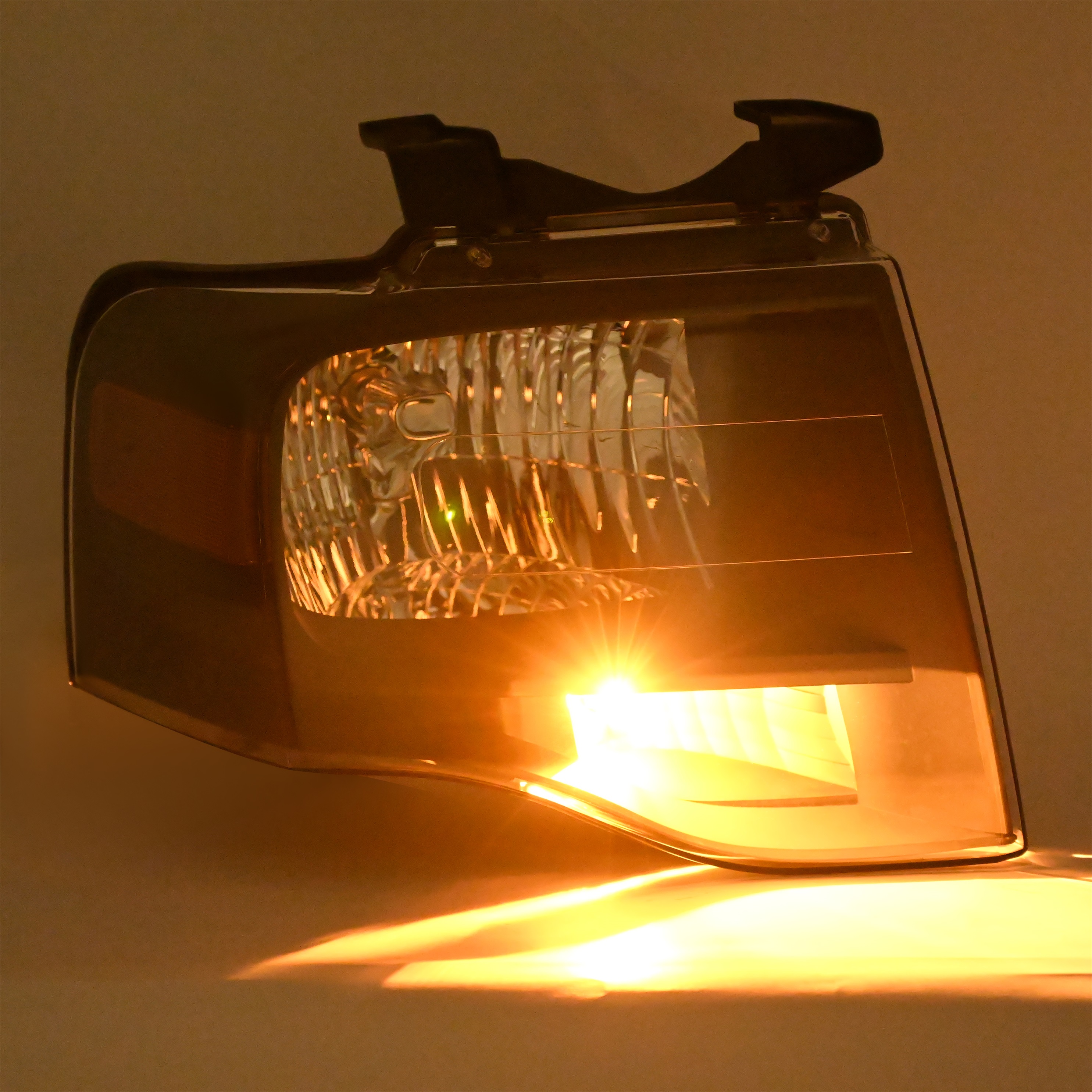 KOJEM Projector Headlights for 2007-2014 Ford Expedition Clear Lens Black Housing Plastic
