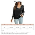 thumbnail image 6 of Women's V-Neck Lapel Sweater with Striped Pattern, Long Sleeves, Perfect for Fall/Winter in Black, Size L Knitted Top, 6 of 6