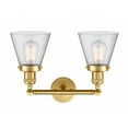 thumbnail image 4 of 208-SG-G64 Innovations Lighting Cone - 2 Light Bath Vanity In Industrial Style-10 Inches Tall and 16 Inches Wide-Satin Gold Finish-Seedy Glass Color, 4 of 4
