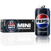 Pepsi Zero Sugar, 7.5 Ounce Mini Cans, 10 Pack