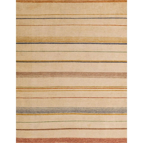 Ahgly Company Machine Washable Indoor Rectangle Abstract Yellow Area Rugs, 5' x 8'