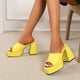thumbnail image 4 of Sandalias de tacón grueso con plataforma impermeable para mujer, sexy, súper alta, con punta abierta Wmkox8yii ytu734, 4 of 8