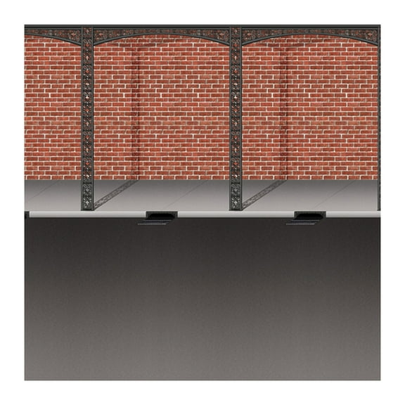 Beistle 52045 Mardi Gras Brick Wall and Street Backdrop, 4-Feet by 30-Feet