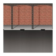 Beistle 52045 Mardi Gras Brick Wall and Street Backdrop, 4-Feet by 30-Feet