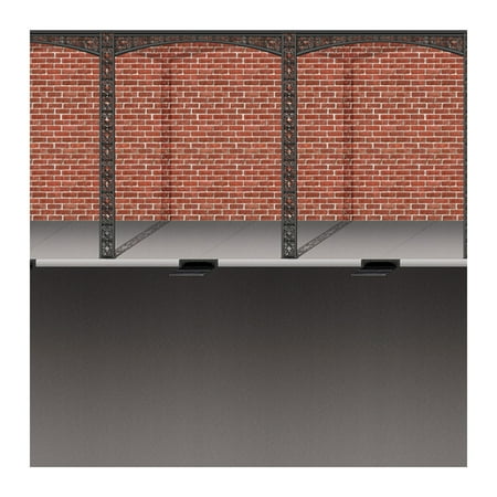 Beistle 52045 Mardi Gras Brick Wall and Street Backdrop, 4-Feet by 30-Feet