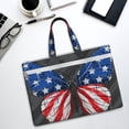 thumbnail image 6 of Salouo Butterfly With USA Flag for Canvas Tote File Bag, Tote Bag With Zipper Business Briefcase Document Bag with Handle A4 File Organizer Laptop Bag for Travel & Work, 6 of 8