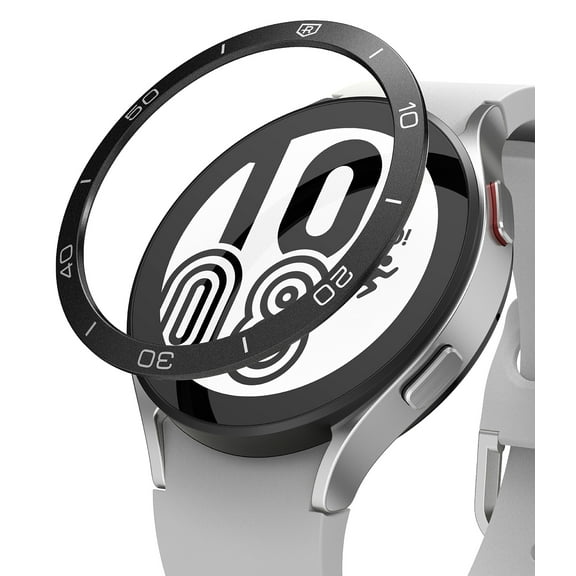 Ringke Bezel Styling Compatible with Samsung Galaxy Watch 4 44mm Bezel Ring Aluminum Adhesive Scratch Protection Cover Accessory - Black (44-15)