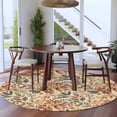thumbnail image 4 of Fall Leaves Round Rug 8ft Washable Circle Rugs Non Slip Farmhouse Retro Botanical Floral Large Area Rug Indoor Floor Carpet for Bedroom Kitchen Living Room Home Office Dining Room Nursery, 4 of 8