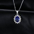 thumbnail image 2 of Divine_creation 1.45 Ct Oval Cut Blue Sapphire Womens Pendant 14K White Gold Plated 925 Sterling Silver, 2 of 4