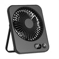 thumbnail image 1 of Ventilador de Escritorio Portátil, Recargable por USB, con Inclinación de 180°, Plegable, con Pantalla de Potencia, 5 Velocidades, Ultra Silencioso A, 1 of 5