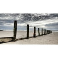 thumbnail image 3 of Adrian Z 24x15 Black Modern Framed Museum Art Print Titled - Post Row at Beach, 3 of 5