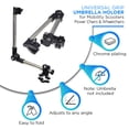 thumbnail image 2 of AlveyTech Universal Grip Umbrella Holder for Mobility Scooter, Wheelchair, Power Chair - Adjustable, 2 of 9