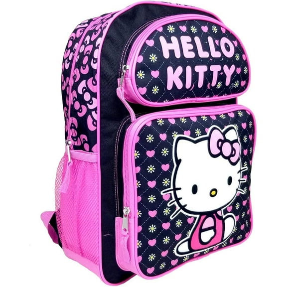 Hello Kitty 16 inches Backpack with 2 Mesh Side Pockets
