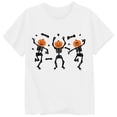 thumbnail image 4 of CONFREE Girls Halloween Short Sleeve Tshirts Crew Neck Cute Skeleton Graphic Casual Hallowmas T-Shirt for Kids, 4 of 4
