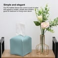 thumbnail image 2 of Tissue Box Holder Simple Style Modern Table Home Square PU Roll Paper Container Restaurant Supplies Bedroom Living Room Kitchen Accessories Blue, 2 of 8