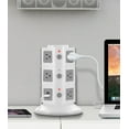 thumbnail image 4 of Aduro Surge Power Tower with 11 Outlets & Dual USB Ports White, 4 of 9