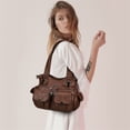 thumbnail image 7 of KL928 Multi Zipper Hobo Purses and Handbags for Women Soft PU Leather Satchel Large, 7 of 7