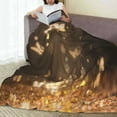 thumbnail image 6 of Lsque Gold butterfly glitter Pattern Fuzzy Fleece Throw Blanket Extra Large,Super Soft,Fluffy and Warm Blankets for Couch,Bed,All Season Use-40"x30", 6 of 7