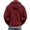 thumbnail image 5 of Resicozy Mens Waffle Hoodies Pullover Long Sleeve Casual Fashion Sweatshirts Gym Hooded Shirt with Pocket Wine 4XL, 5 of 8