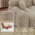 thumbnail image 3 of Wiilayok 64.7"+87.3" Modern Tufted Upholstered Fluffy Chenille 2 & 3 Seater Sofa Set with 7 Pillows, Comfy Sherpa Deep Seat Cloud Couch, Loveseat for Living Room Apartment, Light Brown, 3 of 8