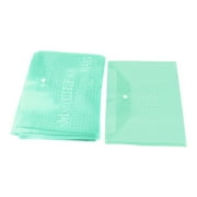 Plastic A4 Paper File Bag Document Holder Green 0.08cm Thickness 20pcs