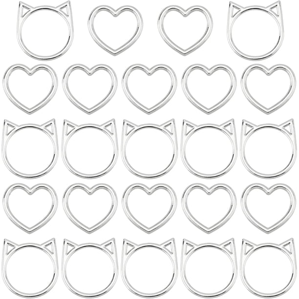 Anillos de enlace de aleación plateados, anillo de metal multiusos para gargantilla gótica punk.