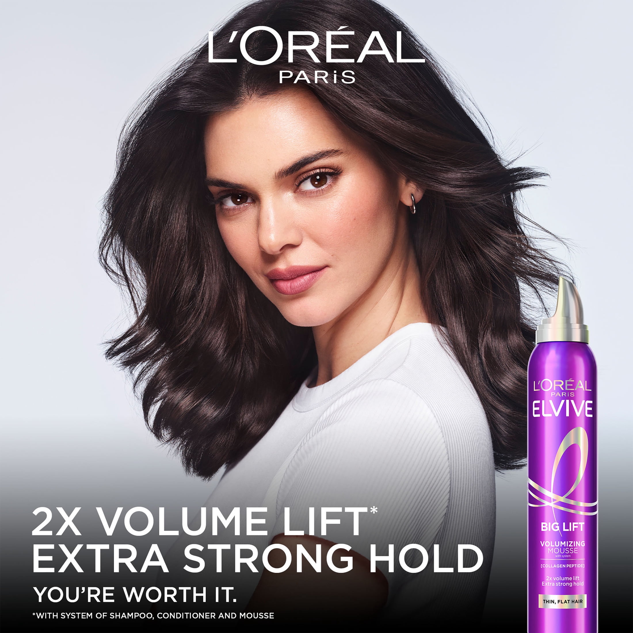 L'Oreal Paris Elvive Hair Care Collagen Peptide plus Lifter Big Lift Volumizing Mousse, 6.7 fl oz
