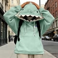 thumbnail image 2 of IWRICH Cute Animal Hoodies for Women Men Long Sleeve Hooded Sweatshirts Long Sleeve Casual Fashion Pullover Tops Light Green M, 2 of 4