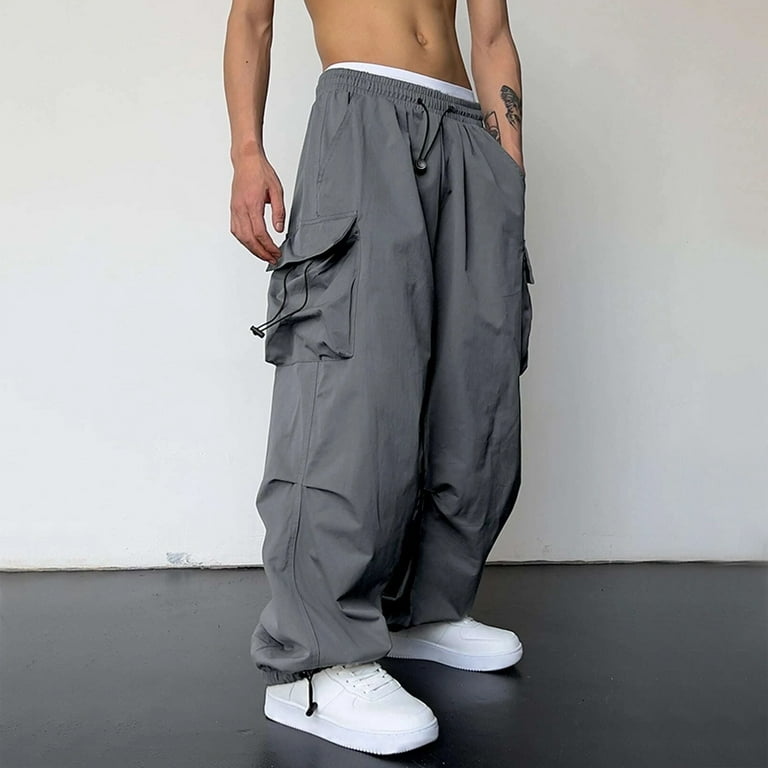 NIEWTR Y2k Pants Men Gothic Baggy Cargo Pants Streetwear