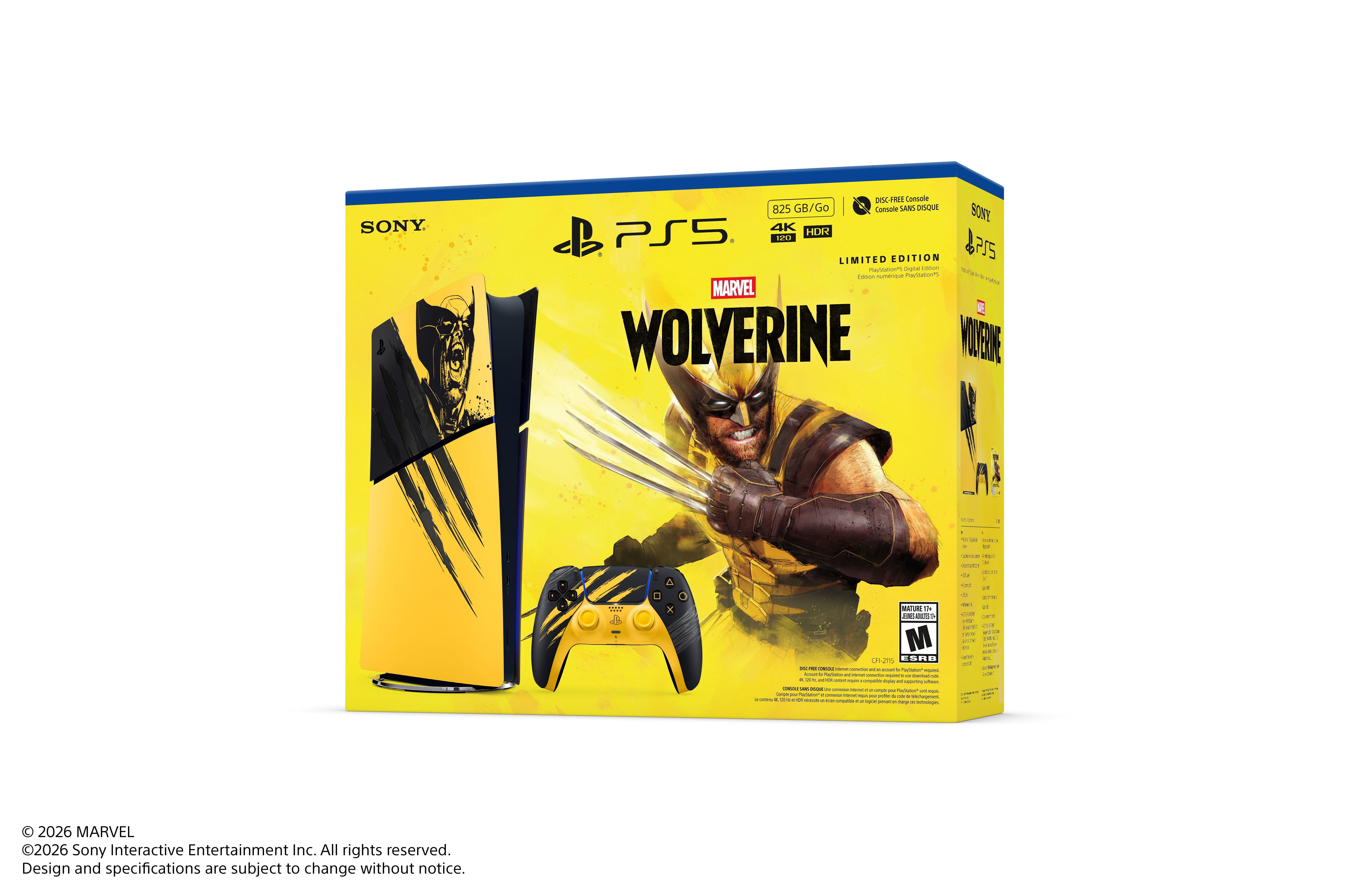 PlayStation®5 Digital Edition – Marvel’s Wolverine Battle Yellow Limited Edition Bundle (Game Included)