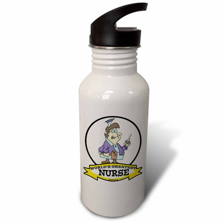 

Funny Worlds Greatest Nurse Occupation Job Cartoon 21 oz Sports Water Bottle wb-103394-1