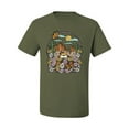 thumbnail image 2 of Wild Bobby Trendy Landscape With Daisies Cactus Monarch Butterfly Nature Lover Men Tee, Military Green, 3X-Large, 2 of 6