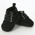 thumbnail image 4 of YUNCITY Toddler Baby Boy Girl Shoes First Fashion Shoes Kid Walkers Solid Cross-Tied Shoes Black 0-6 Months, 4 of 5