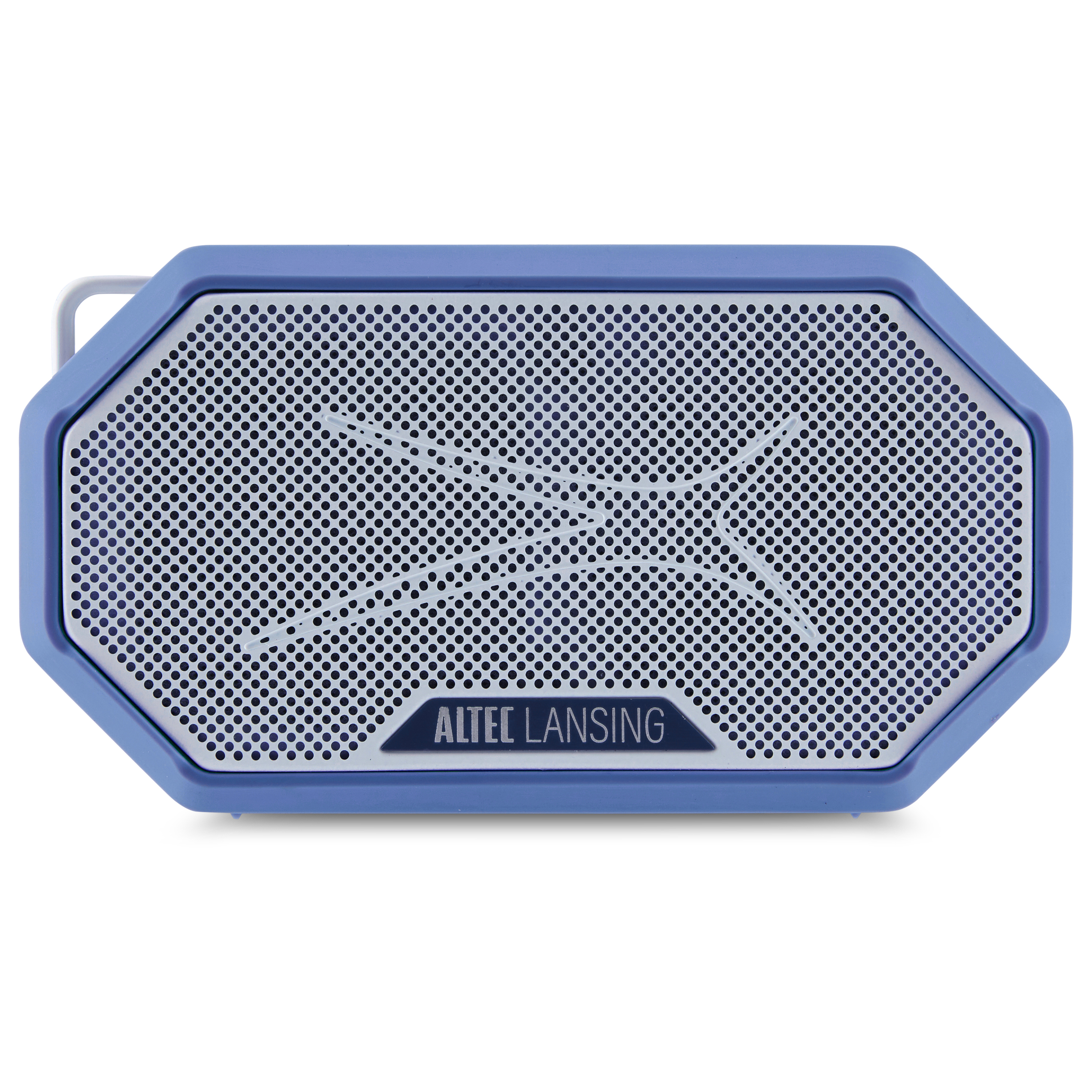 Altec Lansing HydraMini 2.0 EverythingProof Bluetooth Speaker, Waterproof IP67, Floats, 12-Hour Playtime, Built-In Magnet, Carabiner & Mount, Blue White