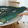 thumbnail image 4 of YFYANG Round Fitted Table Cloth, Waterproof Green Vintage Flower Texture Pattern Polyester Table Cover, Indoor Outdoor Decorative Tablecloths with Elastic Edge, 4 of 7