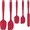 Red, variant on Food Grade Silicone Rubber Spatula Set, 5 Pcs BPA-Free Kitchen Cooking Baking Mixing Utensil Sets, High Heat Resistant Non Stick Dishwasher- Khaki
