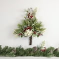 thumbnail image 2 of Northlight 24" Pine Christmas Tree Wall Hanging Decoration with Berries and Holly, 2 of 5