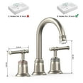 thumbnail image 2 of Huloretions 3 Holes Bathroom faucets for Sink, 8 Inch Widespread Bathroom Faucet, 2-Handle Centerset Faucet for Sink Vanity, 2 of 7