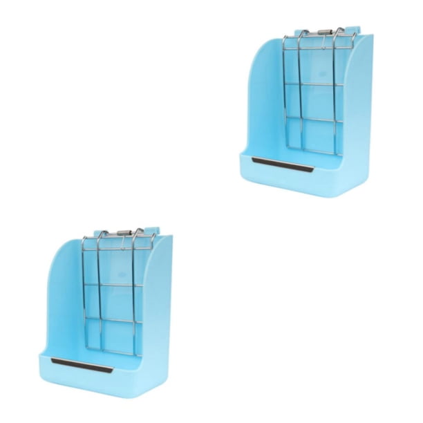 Methold Pequeño animal colgante heno estante comedero para conejos soporte para herbívoro azul Azul 2piezas