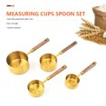 thumbnail image 3 of Juego de cucharas medidoras con mango de madera Juego de tazas medidoras Barra de oro Herramientas para hornear, 3 of 7