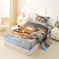 thumbnail image 2 of Erosebridal Happy Camping Twin Sheet Sets 3pcs for Teens,Kids Boys Girls Cartoon Animal Guinea Pig Bedding,Lightweight Room Decor, 2 of 5
