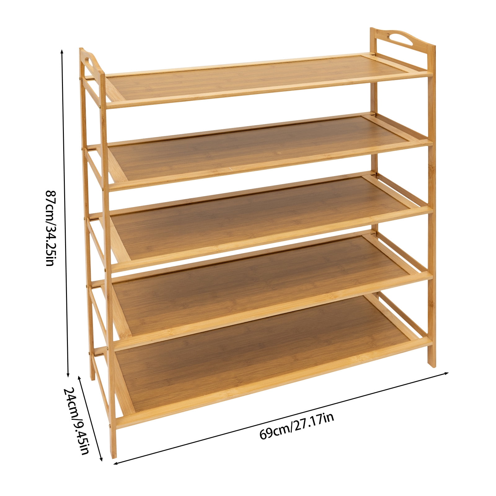 TOOL1SHOoo 5-Tier Freestanding Shoe Rack, Holds up to 15 Pairs of Shoes, Brown