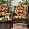 thumbnail image 2 of Greendale Home Fashions Outdoor High Back Chair Cushions, Set of 2, Flowers on Chocolate, 2 of 3