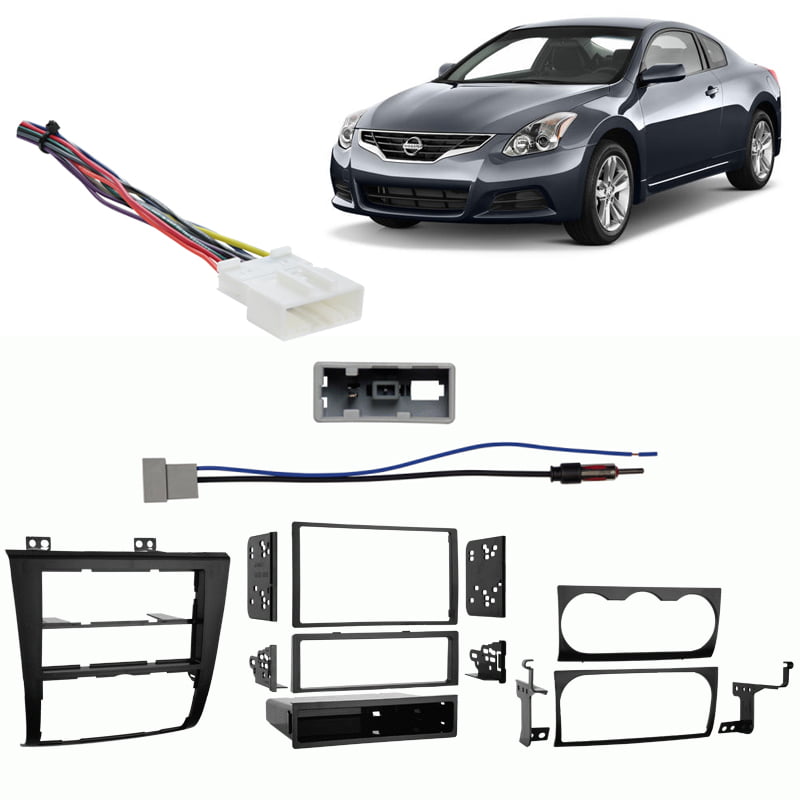 Radio Replacement Dash Mount Kit w/Pocket/Harness/Antenna for Nissan Altima