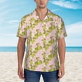 thumbnail image 2 of Fuzoiu Pears And Flower Print Hawaiian Shirt for Men, Summer Beach Casual Short Sleeve Button Down Shirts, Men’s Beach Summer Shirts with Pocket,X-Large, 2 of 7
