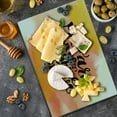 thumbnail image 5 of Saying Cutting Board, Retro Style Love Spouse Lettering over Psychedelic Cloud Splashes Image, Decorative Tempered Glass Cutting and Serving Board, Large Size, Orange and Yellow, by Ambesonne, 5 of 5