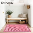 thumbnail image 3 of ODIKA 8'x10' Machine Washable Non-Slip Area Rug, Whimsical Entry with Diagonal High Traffic Rug, Pink, 737964, 3 of 7