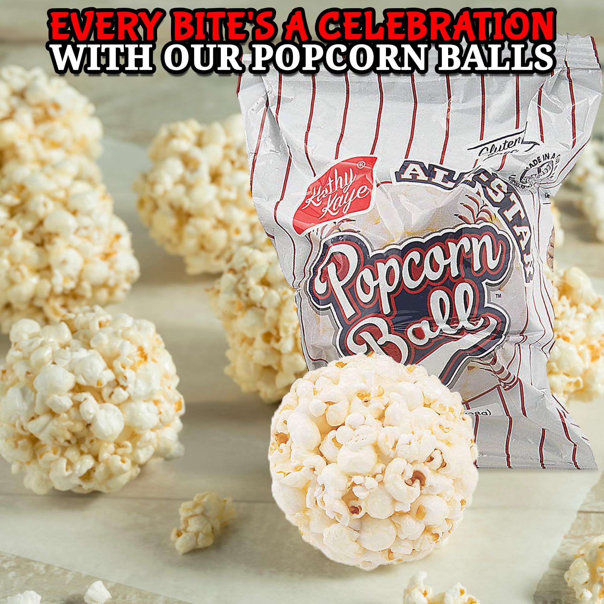 Fun Express Baseball Popcorn Balls, 18 Pieces, Sweet and Salty