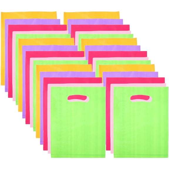 100Pcs Plastic Candy Bag Wrapping Container Decorative Flat Mouth Gift Bag for Party Favors