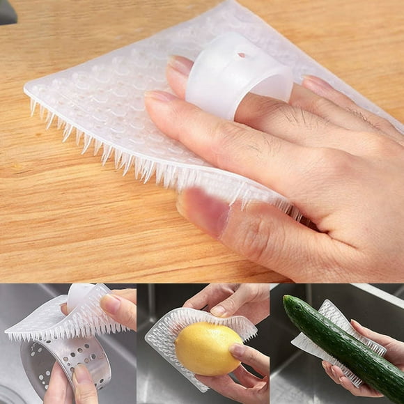 Dvkptbk Vegetable and Fruit Brush Fruit and Vegetable Cleaning Brush Flexible Vegetable Artifact Finger Cover Multifunctional Kitchen Sink Cutting Board Small Brush Cleaning Supplies